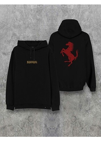 Formula 1 Ferrari Çift Taraf baskılı kapşonlu Unisex Sweatshirt