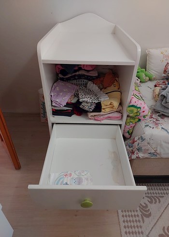 Beyaz Çekmeceli alt açma masası - Görsel 4
