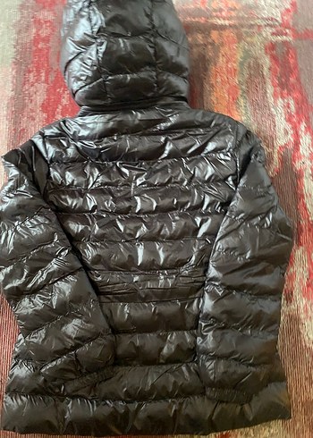 Kadın Siyah Kapüşonlu Fermuarlı Mont - Görsel 6