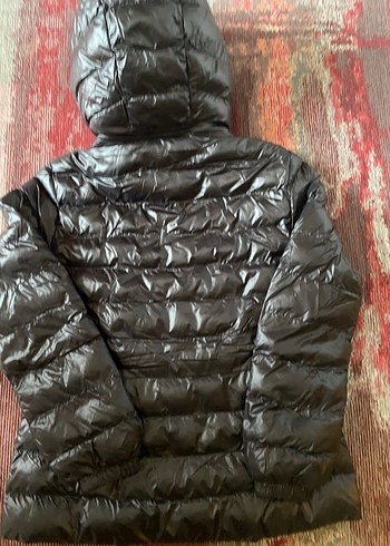 Kadın Siyah Kapüşonlu Fermuarlı Mont - Görsel 4