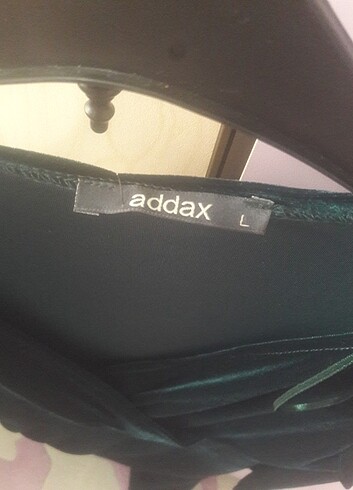 Addax Yeşil midi kadife elbise