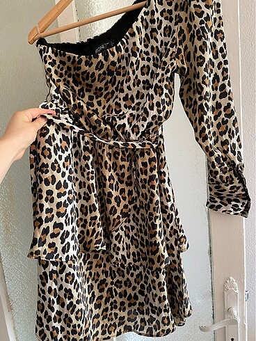 Leopar şık elbise