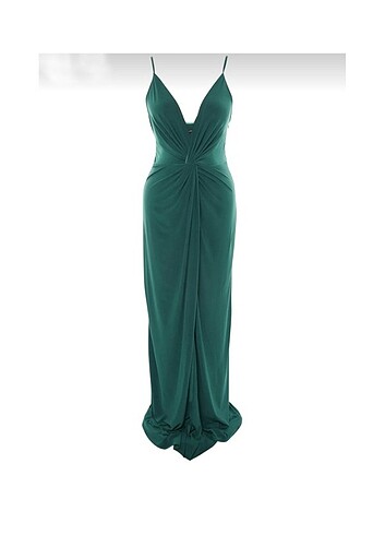 Zümrüt Yeşili Drape Elbise - Görsel 5