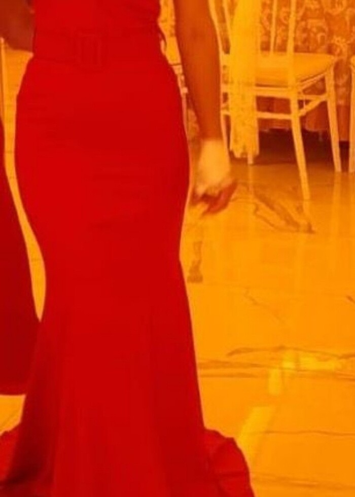 Kemer Detaylı Balık Abiye - Görsel 2