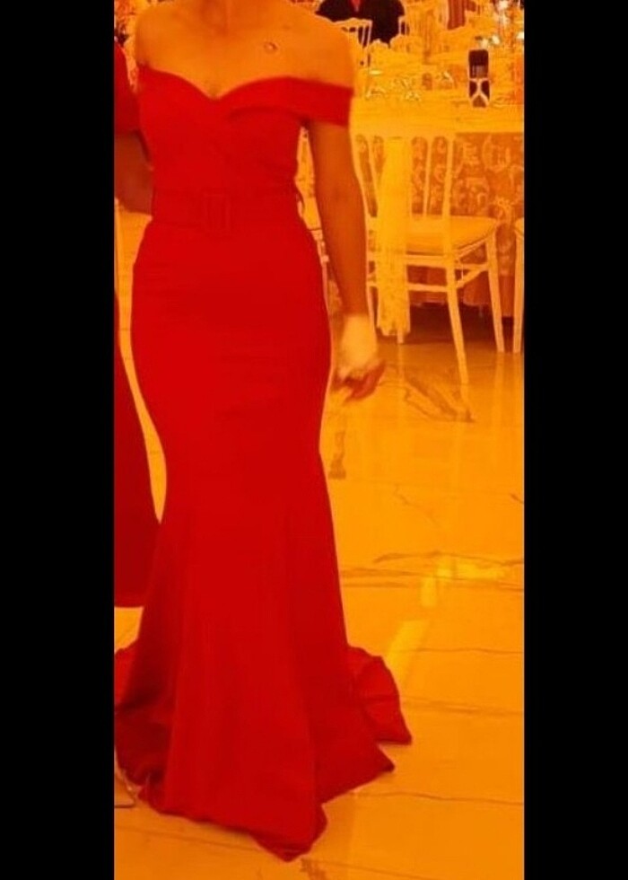 Kemer Detaylı Balık Abiye - Görsel 3