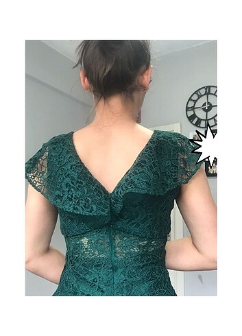 Güpür Model Balık Kesim Elbise - Görsel 6