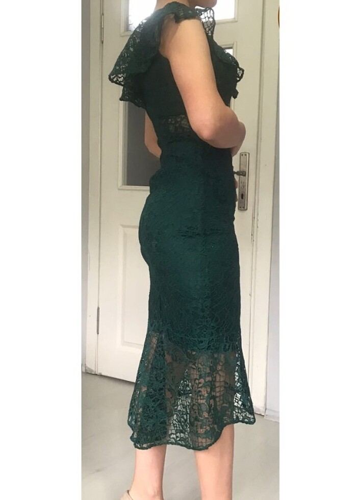 Güpür Model Balık Kesim Elbise - Görsel 3