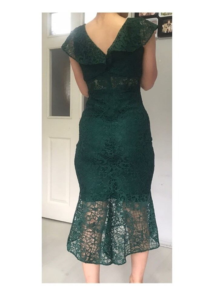 Güpür Model Balık Kesim Elbise - Görsel 5