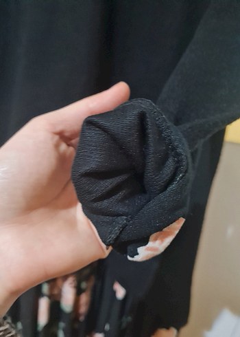 Çiçek Desenli Siyah Hamile Uzun Etek - Görsel 5