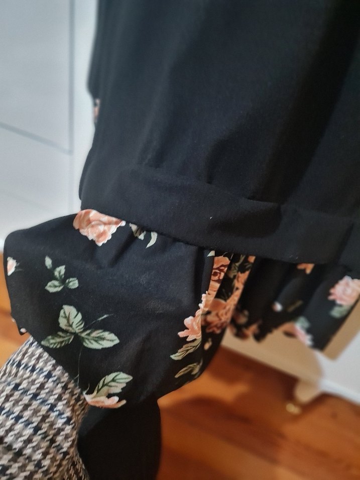 Çiçek Desenli Siyah Hamile Uzun Etek - Görsel 4