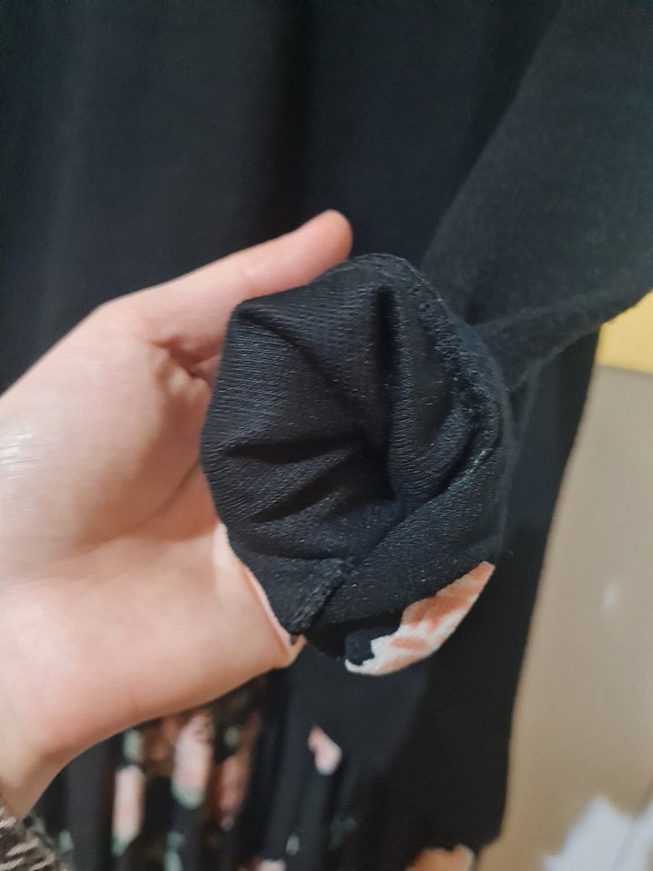 Çiçek Desenli Siyah Hamile Uzun Etek - Görsel 5