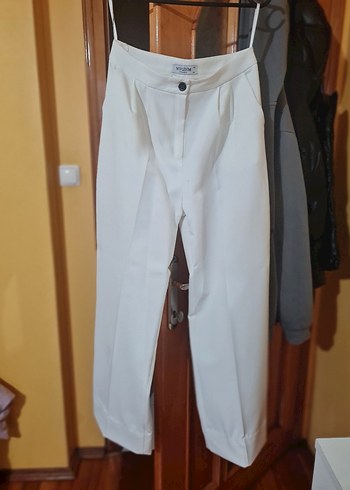 Düğmeli Beyaz Kadın Blazer Ceket Takım - Görsel 8