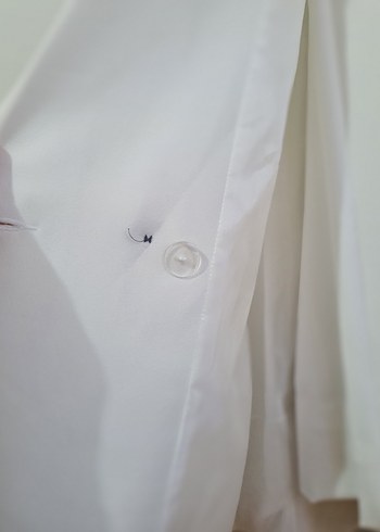 Düğmeli Beyaz Kadın Blazer Ceket Takım - Görsel 3