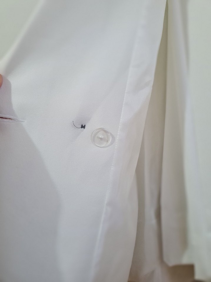 Düğmeli Beyaz Kadın Blazer Ceket Takım - Görsel 3