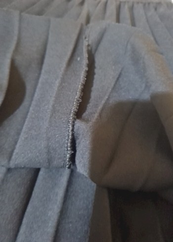 Siyah Pilili Midi Kadın Mini Etek - Görsel 2