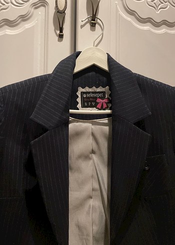 Lacivert çizgili blazer - Görsel 2