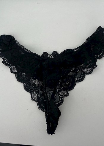 m Beden Nakışlı Siyah Gotik Midi Külot