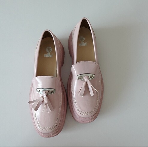 Açık Pembe Hafif Yüksek Tabanlı Loafer