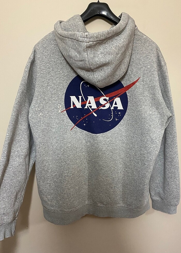 H&M Nasa Baskılı Hoodie Sweatshirt - Görsel 4