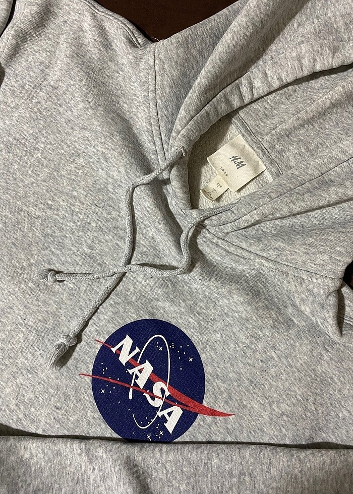 H&M Nasa Baskılı Hoodie Sweatshirt - Görsel 2