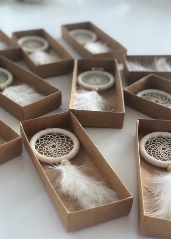 Bej Renkli Tüylü Dekoratif Hediye Kutuları - Görsel 2