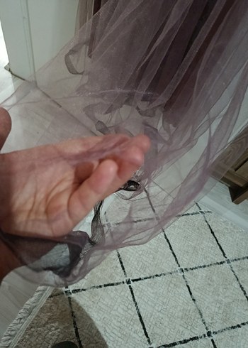 Diğer Bohem Uzun Kollu Mor Abiye Elbise