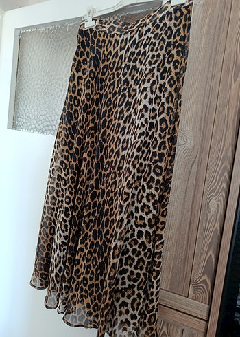 Trendyol & Milla Kahverengi Leopar Desenli etek