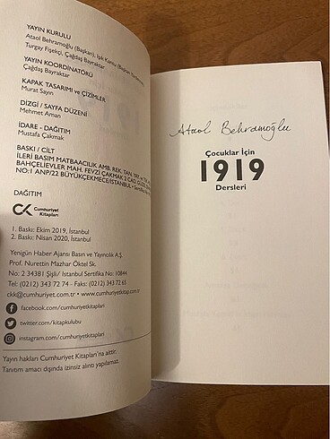 Çocuklar İçin 1919 Dersleri - Görsel 3