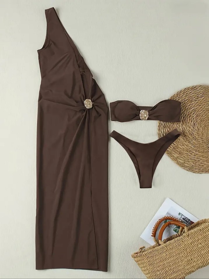 3 parça bikini takım ve plaj elbisesi - Görsel 2