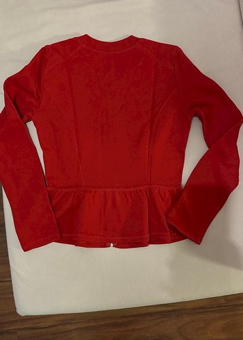 Kırmızı Kadın  Fermuarlı Peplum Ceket - Görsel 4