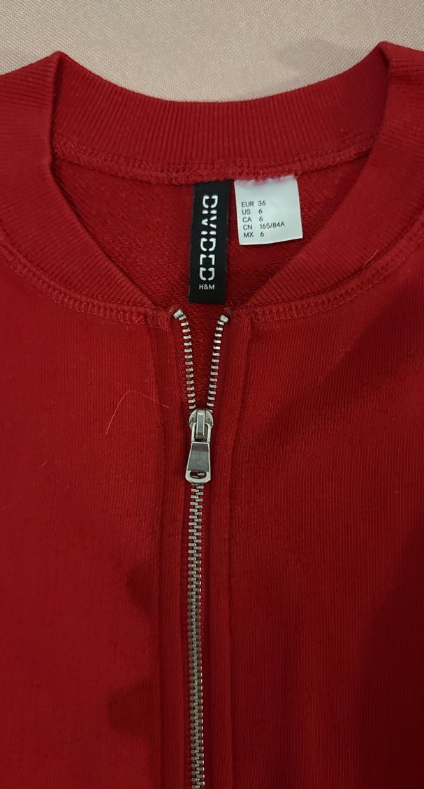 Kırmızı Kadın  Fermuarlı Peplum Ceket - Görsel 2