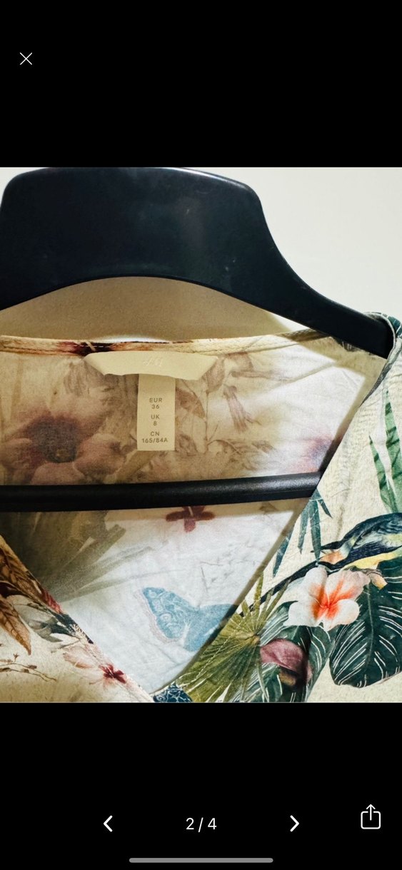 Çiçek Desenli V Yaka Bohem Kadın Gömlek - Görsel 2