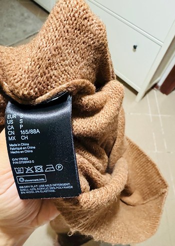 H&M Kahverengi Boğazlı Triko Kadın Kazak