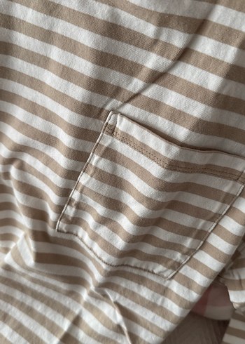 Bej Çizgili Erkek çocuk Uzun Kollu Tişört - Görsel 4