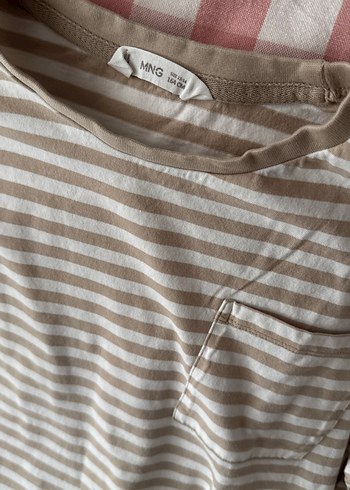 Bej Çizgili Erkek çocuk Uzun Kollu Tişört - Görsel 2