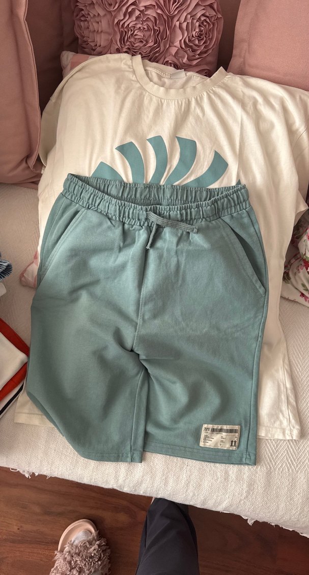 Erkek çocuk Pastel Renkli Rahat şort takımı - Görsel 3