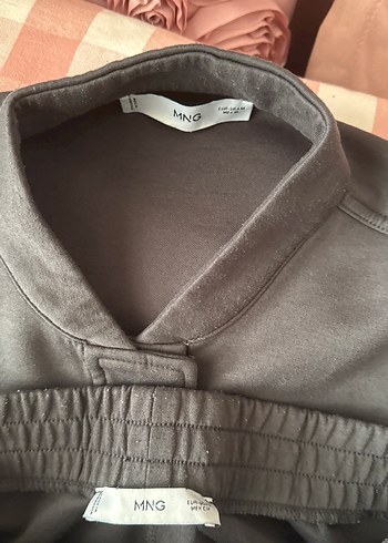 Gri Fermuarlı Kadın Midi Ceket ve pantolonu - Görsel 4