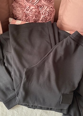 Gri Fermuarlı Kadın Midi Ceket ve pantolonu - Görsel 7