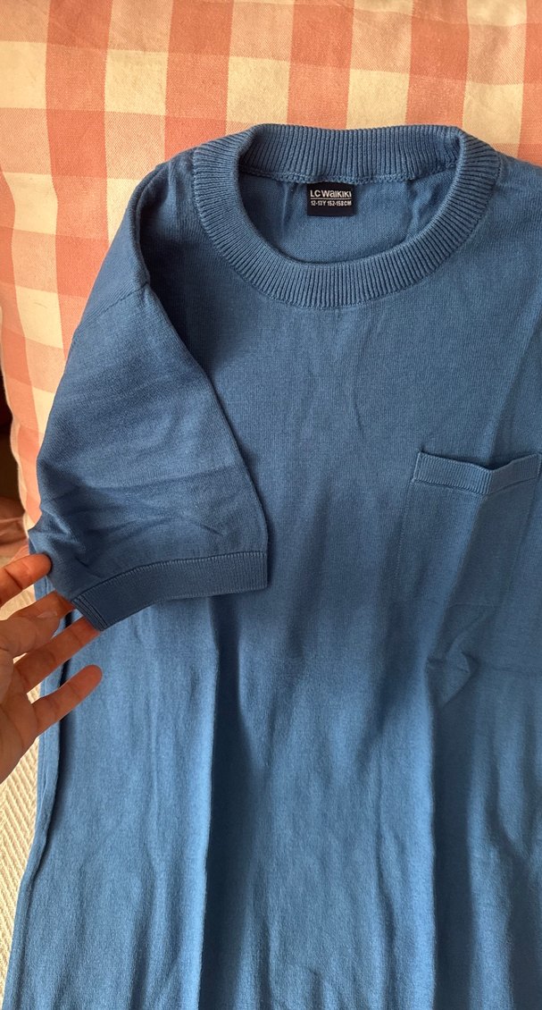 Mavi Pamuklu Basic Erkek çocuk Tişört - Görsel 2