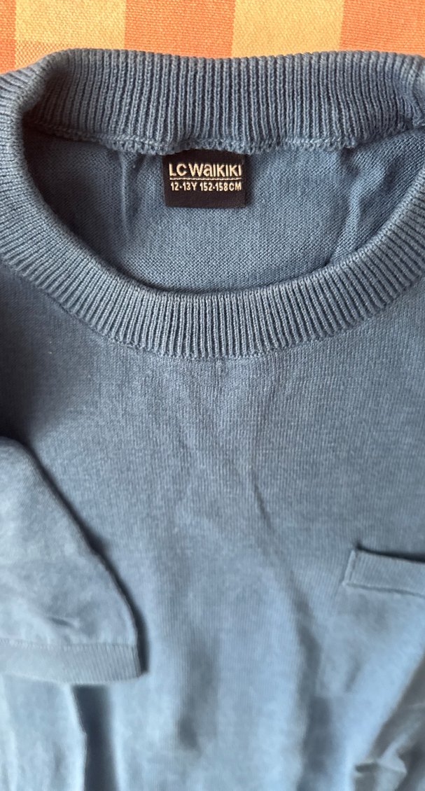 Mavi Pamuklu Basic Erkek çocuk Tişört - Görsel 4