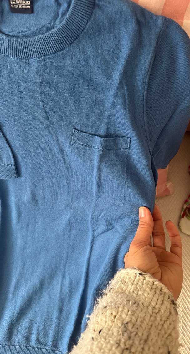 Mavi Pamuklu Basic Erkek çocuk Tişört - Görsel 3