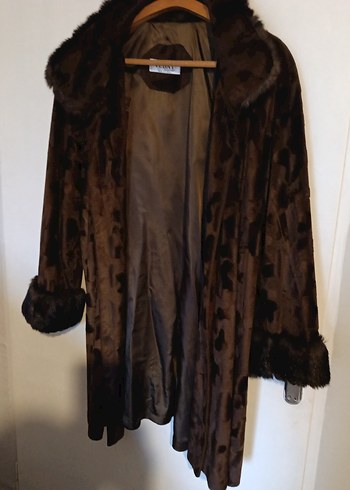 Düğmeli Kahverengi Süet Kadın Kaban - Görsel 2