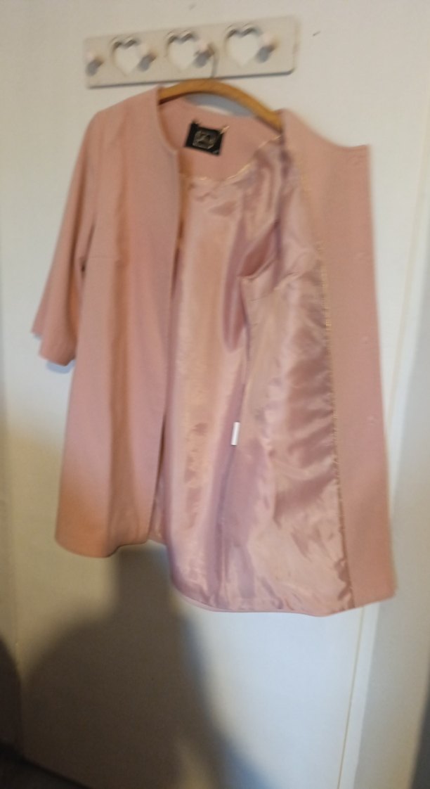 Düğmeli Pudra Pembe Midi Kadın Kaban - Görsel 2