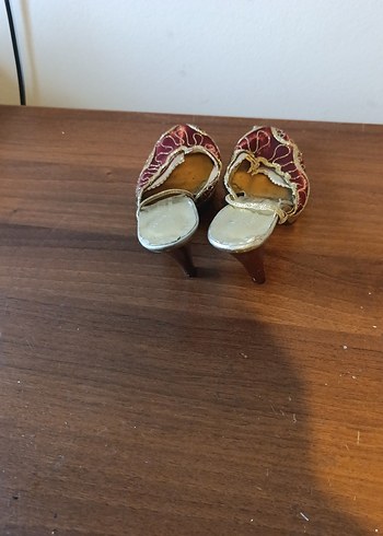 Bordo İşlemeli Kadın Dolgu Topuklu Abiye Ayakkabı - Görsel 3