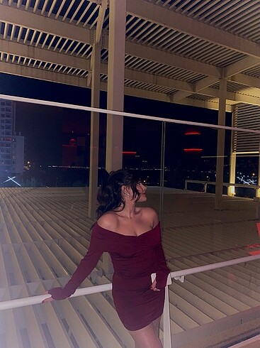 s Beden Bordo elbise