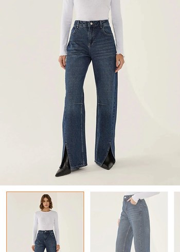 Zara Yırtmaçlı Kadın Denim Pantolon Jeans