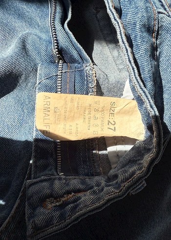 Zara Mavi Batik Desenli Kadın Denim Pantolon