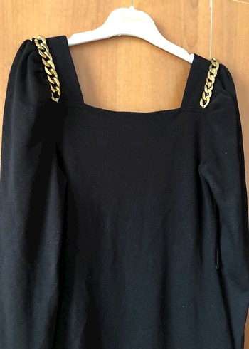 Siyah Triko Elbise - Görsel 3