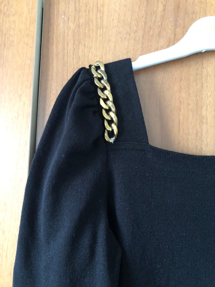 Siyah Triko Elbise - Görsel 4