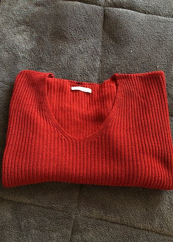 Kırmızı  Triko Kazak - Görsel 4